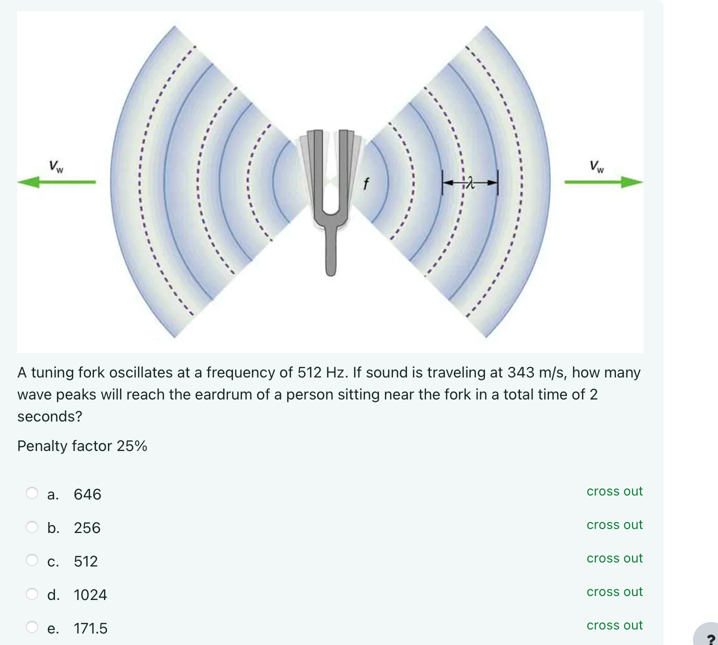 Solved A tuning fork oscillates at a frequency of 512 Hz. If | Chegg.com