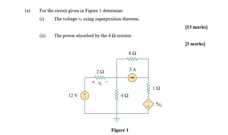 Solved (a) For the circuit given in Figure 1 determine: (i) | Chegg.com