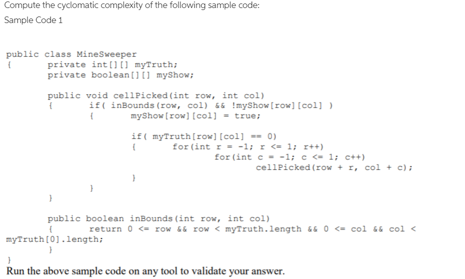 Solved Compute The Cyclomatic Complexity Of The Following 7273