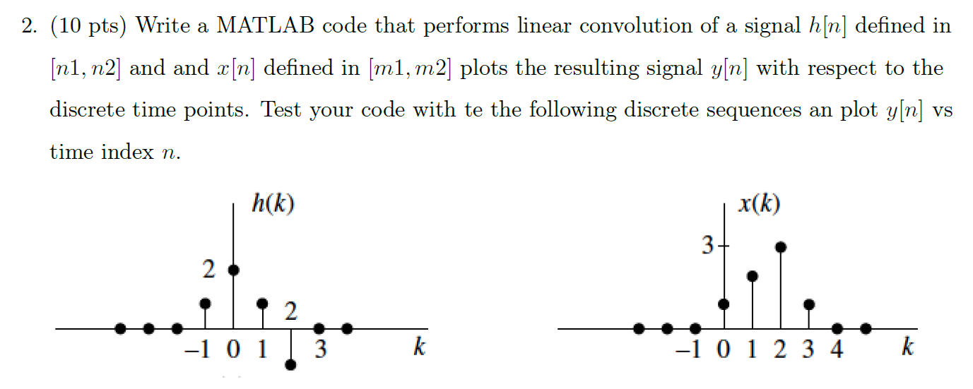 Solved 2. (10 pts) Write a MATLAB code that performs linear | Chegg.com