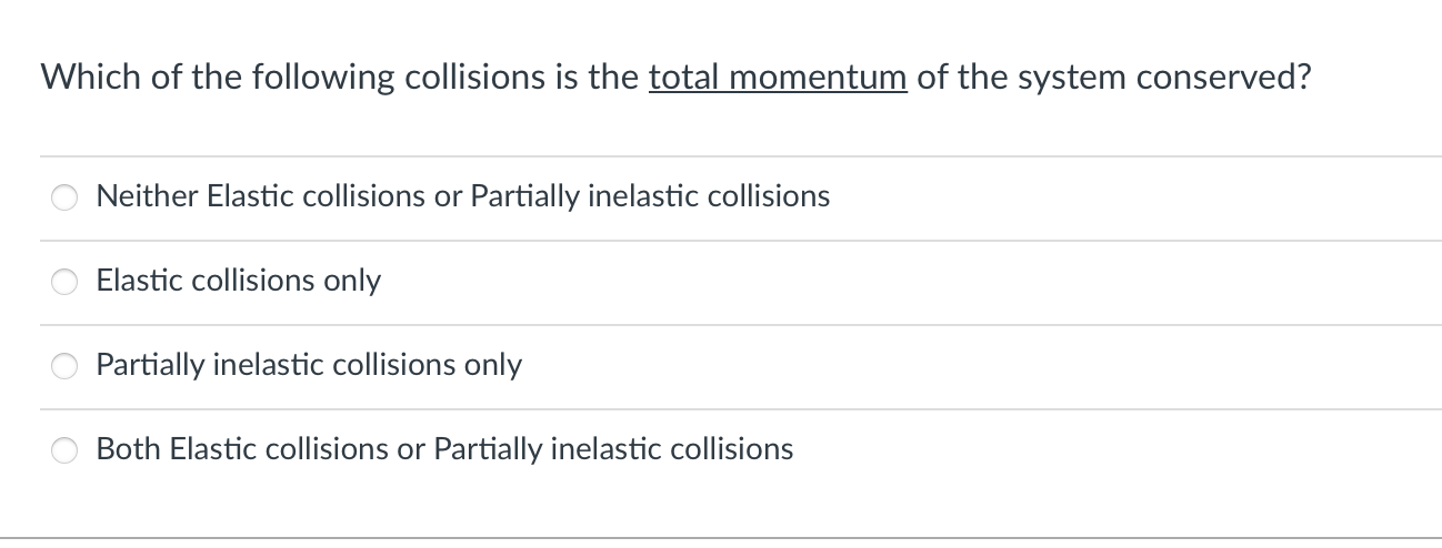 Solved Which of the following collisions is the total | Chegg.com