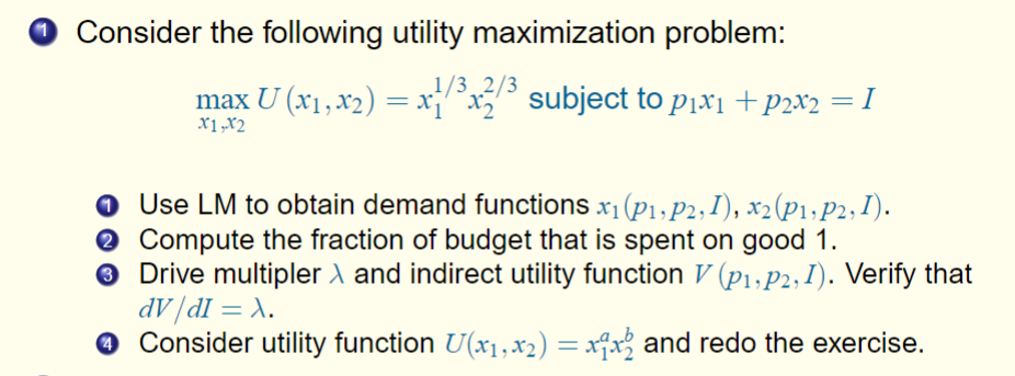 Solved Consider The Following Utility Maximization Problem: | Chegg.com