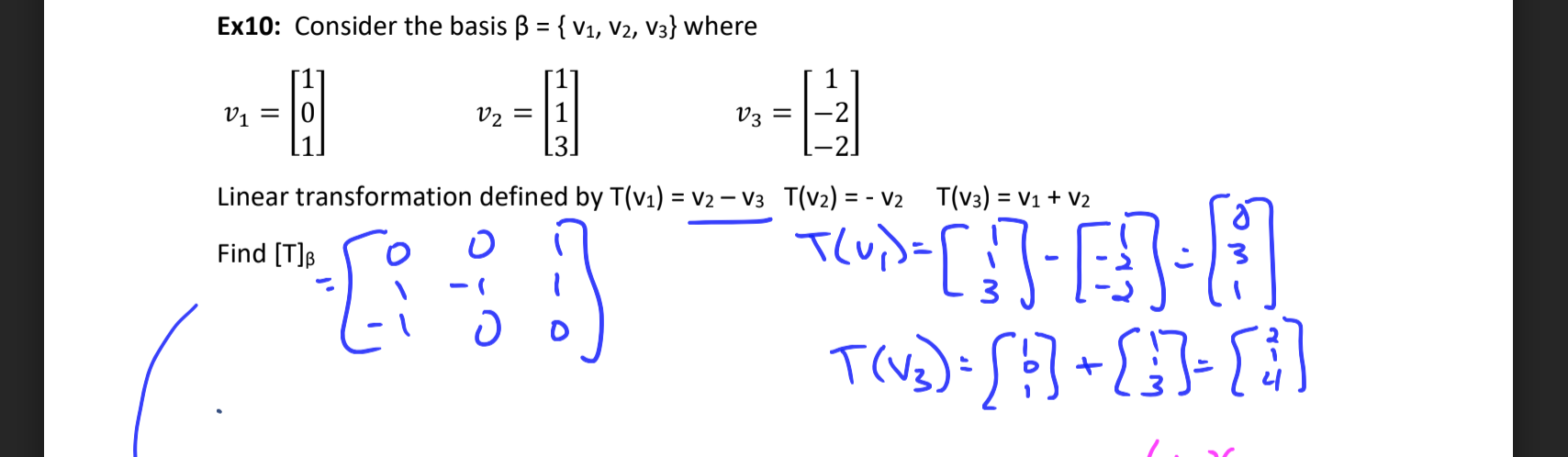 Solved Ex10: Consider The Basis B = { V1, V2, V3} Where V1 = | Chegg.com