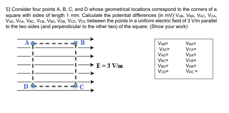 Solved 5) Consider Four Points A, B, C, And D Whose | Chegg.com