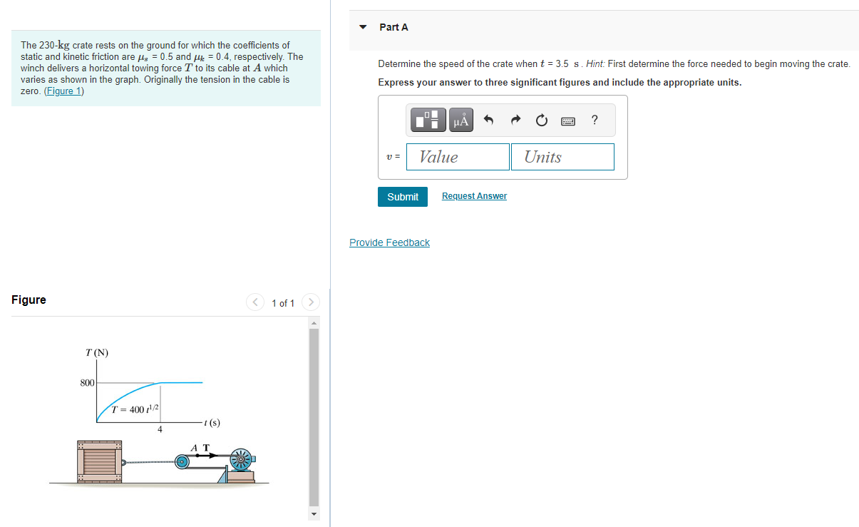Solved The 230kg crate rests on the ground for which the