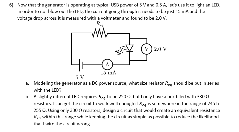 Solved 6) Now that the generator is operating at typical USB | Chegg.com