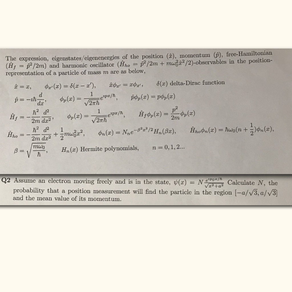 Solved The Expression Eigenstates Eigenenergies Of The P Chegg Com