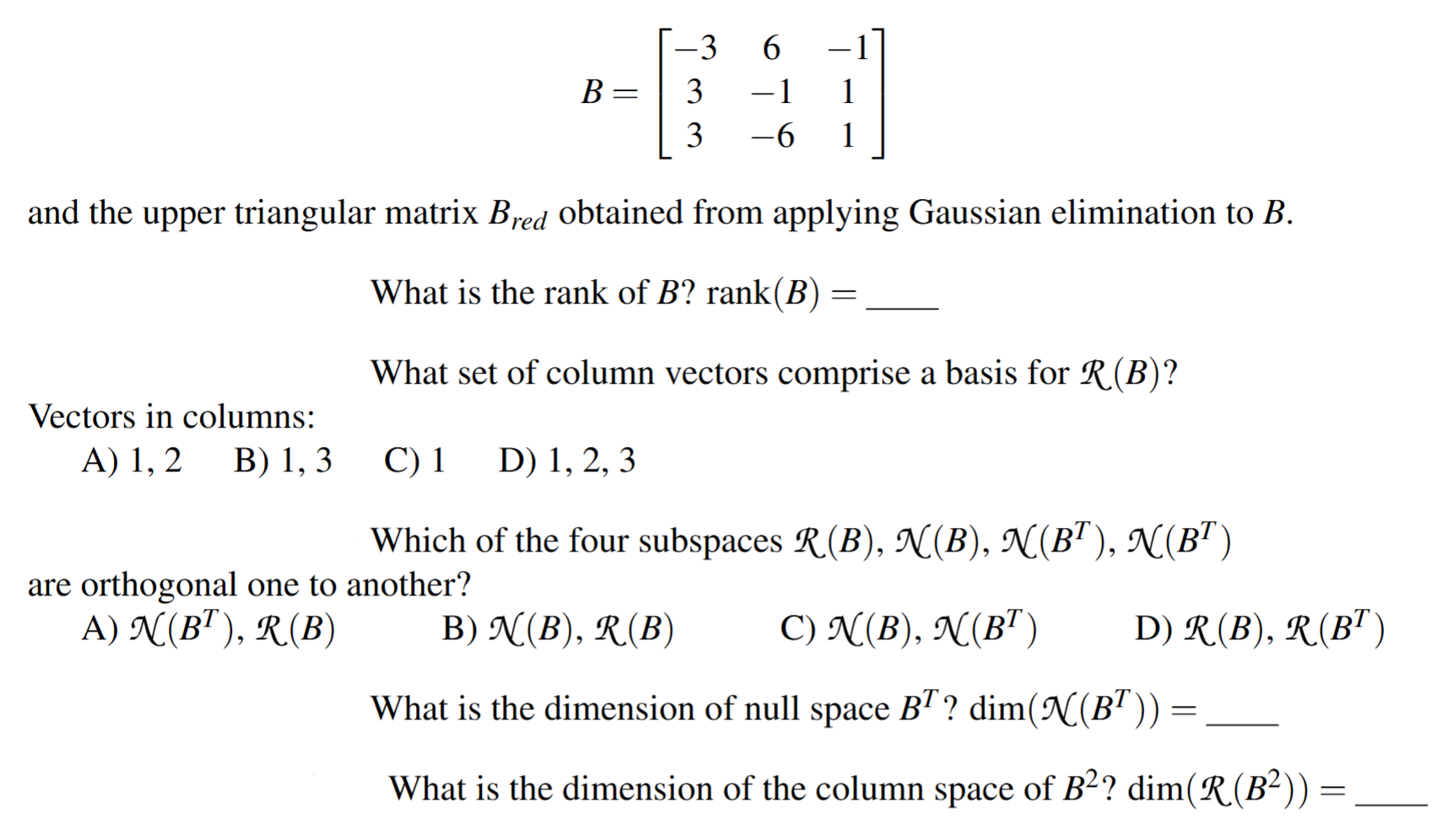 B=[-36-13-113-61]and the upper triangular matrix | Chegg.com