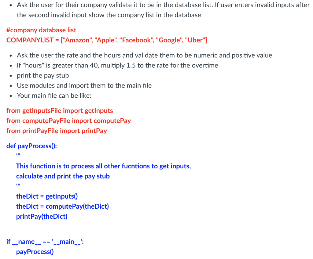 Solved - Ask the user for their company validate it to be in | Chegg.com