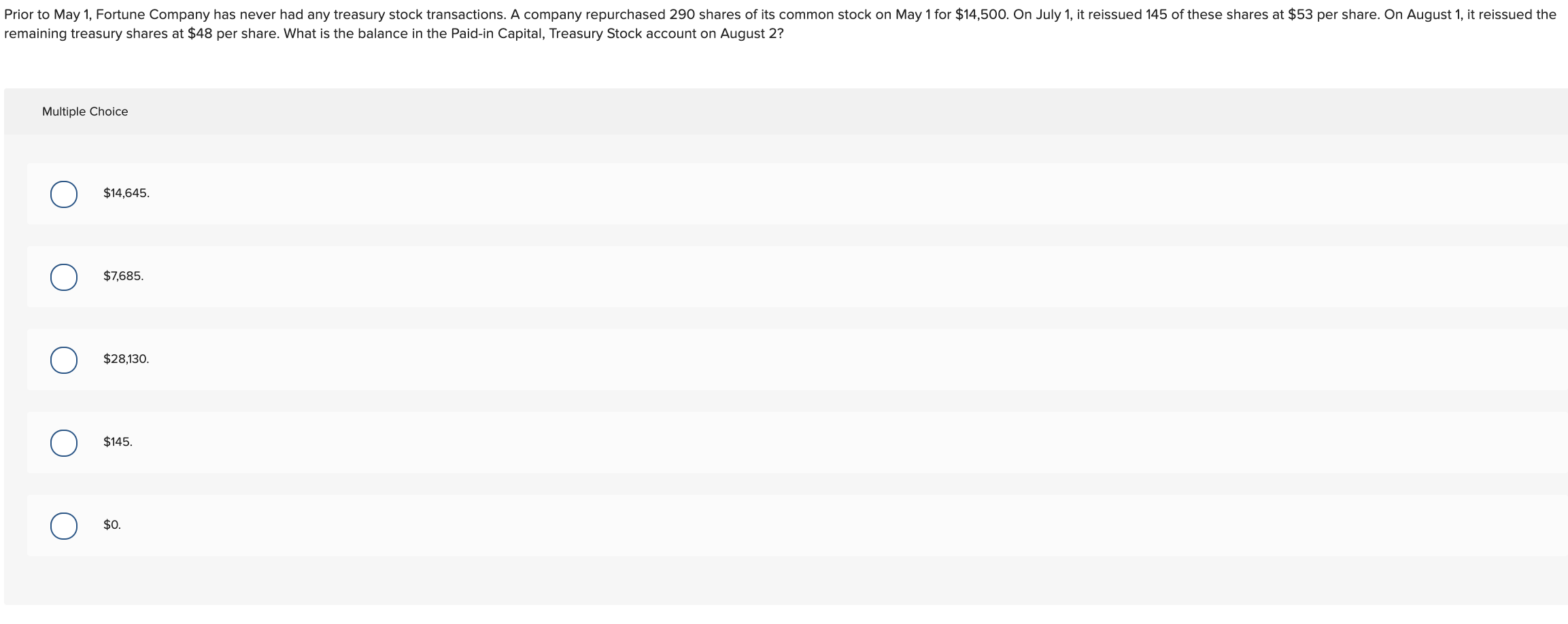 Solved Prior To May 1 Fortune Company Has Never Had Any Chegg