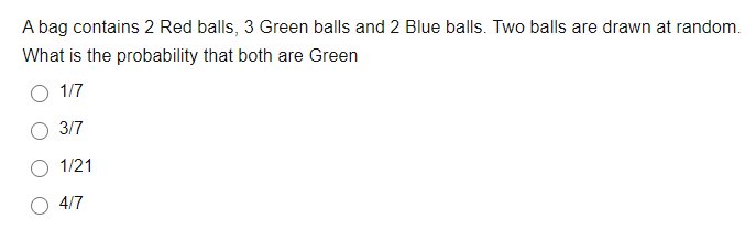 Solved A bag contains 2 Red balls, 3 Green balls and 2 Blue | Chegg.com