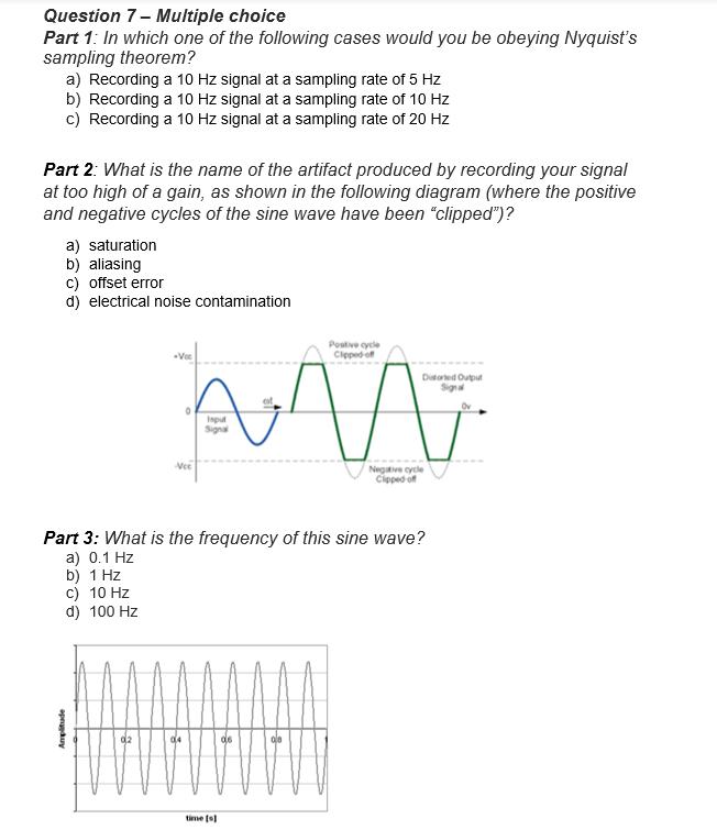 Solved Question 7 - Multiple choice Part 1: In which one of | Chegg.com