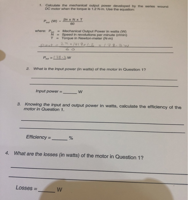How To Calculate The Output Power Of A Motor