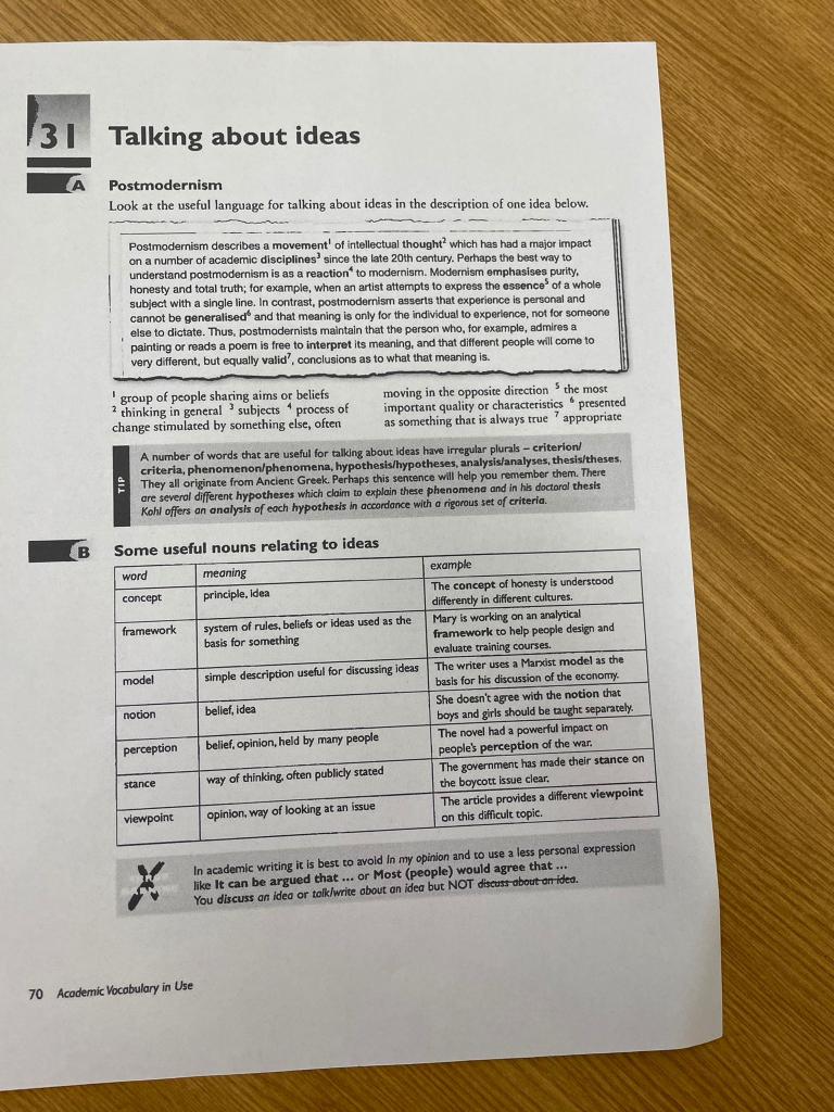 3I.I Replace the words in bold with words from A with | Chegg.com