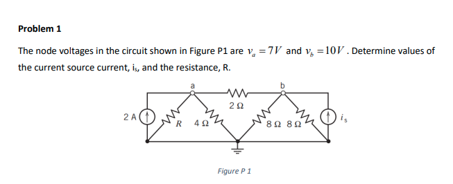 Solved Problem 1 The node voltages in the circuit shown in | Chegg.com