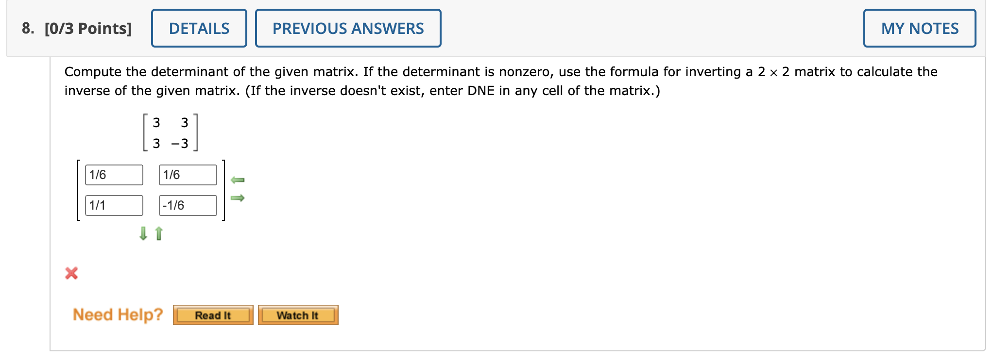 Solved Compute the determinant of the given matrix. If the | Chegg.com