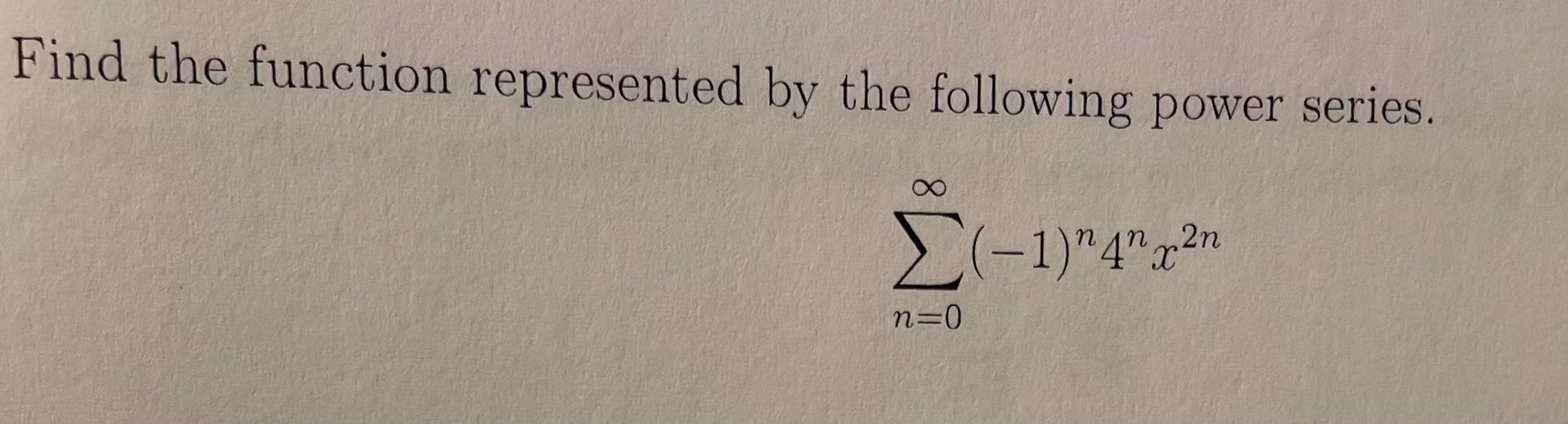 Solved Find The Function Represented By The Following Power | Chegg.com