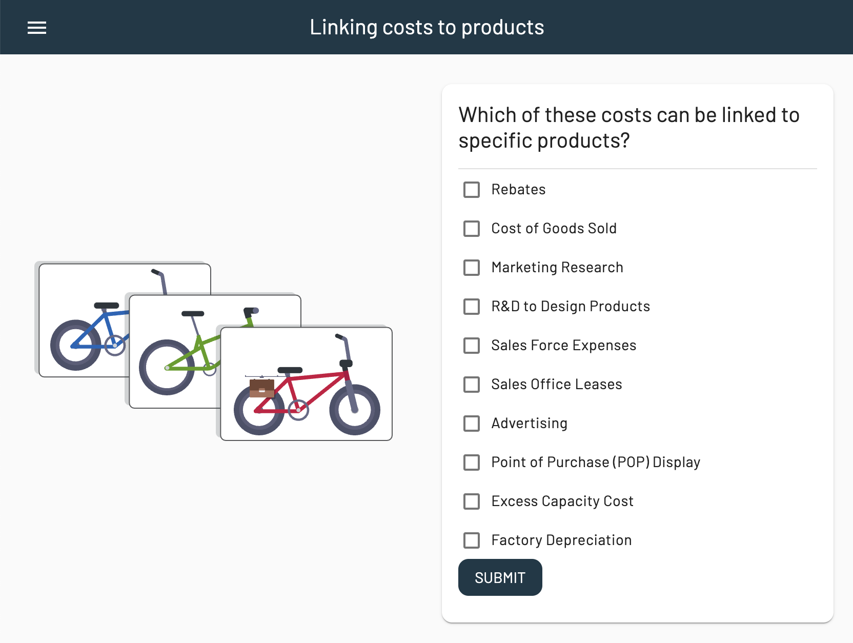 Which of these costs can be linked tospecific