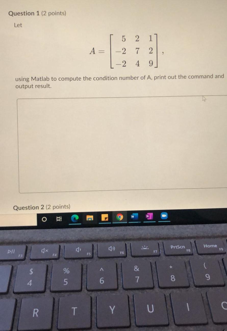 Solved Question 1 (2 points) Let 5 2 17 A - 2 7 2 -2 4 9 | Chegg.com
