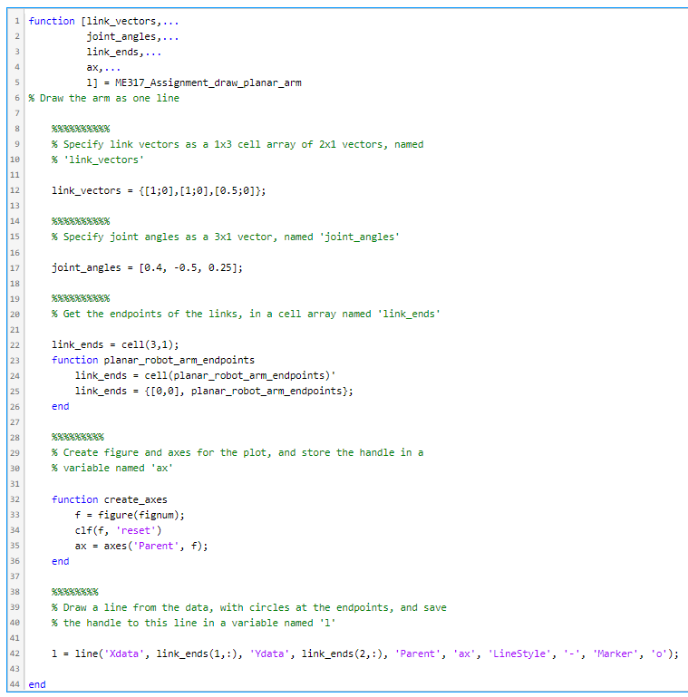 Solved E , Make a plot with a 3-link arm. The arm links | Chegg.com