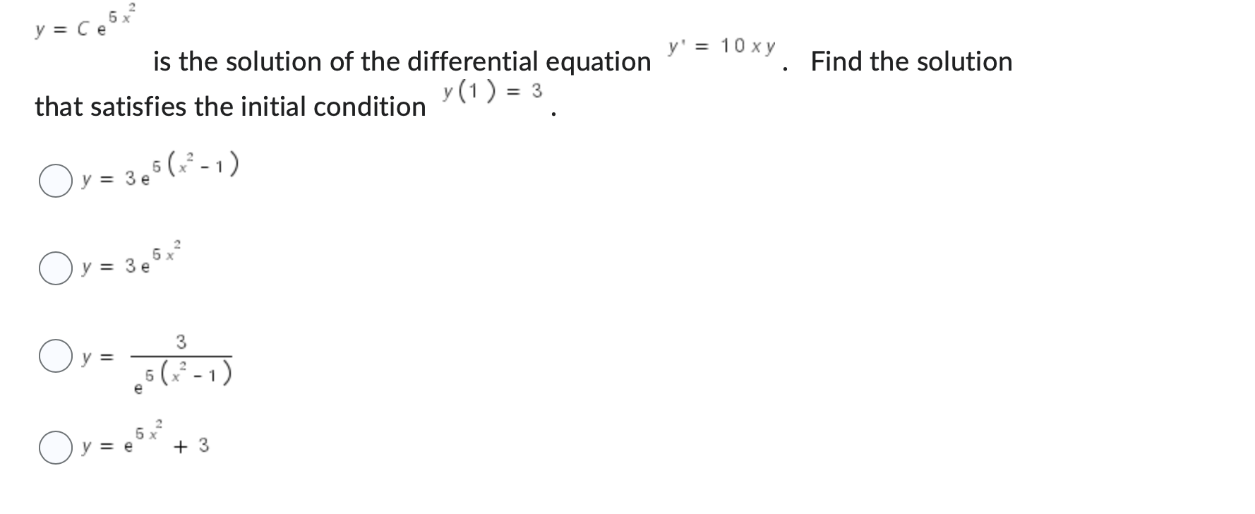 Solved is the solution of the differential equation . | Chegg.com