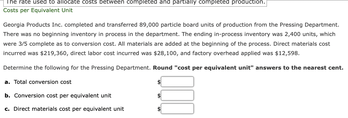 Solved Georgia Products Inc. completed and transferred | Chegg.com