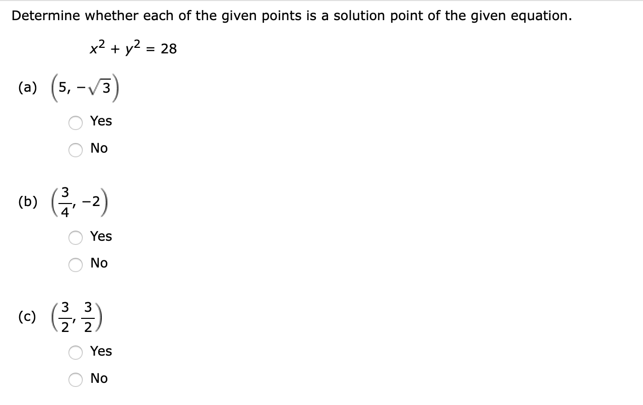 Solved Determine Whether Each Of The Given Points Is A Chegg Solved Determine Whether Each Of The Given Points Is A Chegg