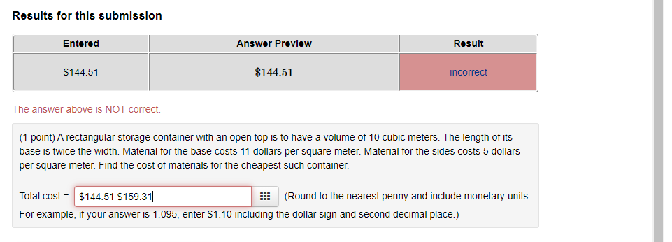 Solved the two answers in the box are incorrect so if you | Chegg.com