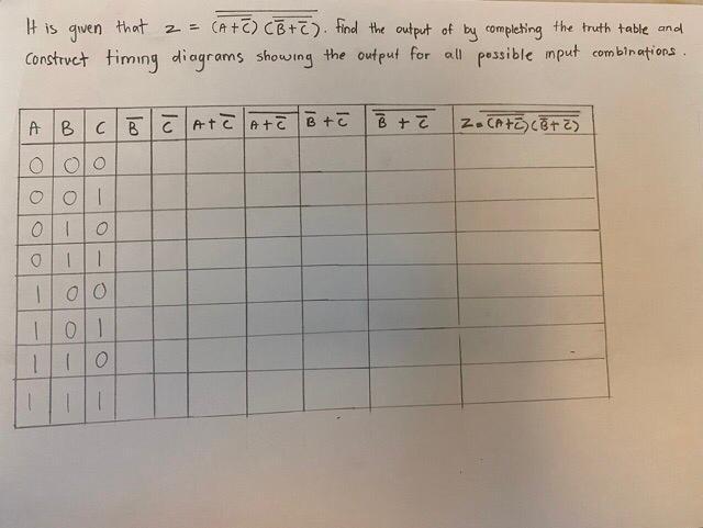 Solved His given that 2 = (A +C) (B+C). Find the output of | Chegg.com