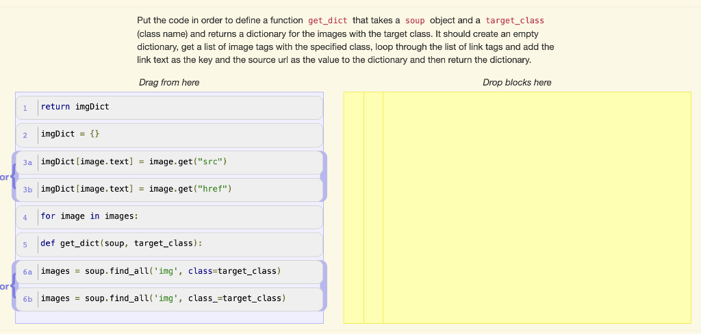 Solved Put the code in order to define a function get_dict | Chegg.com