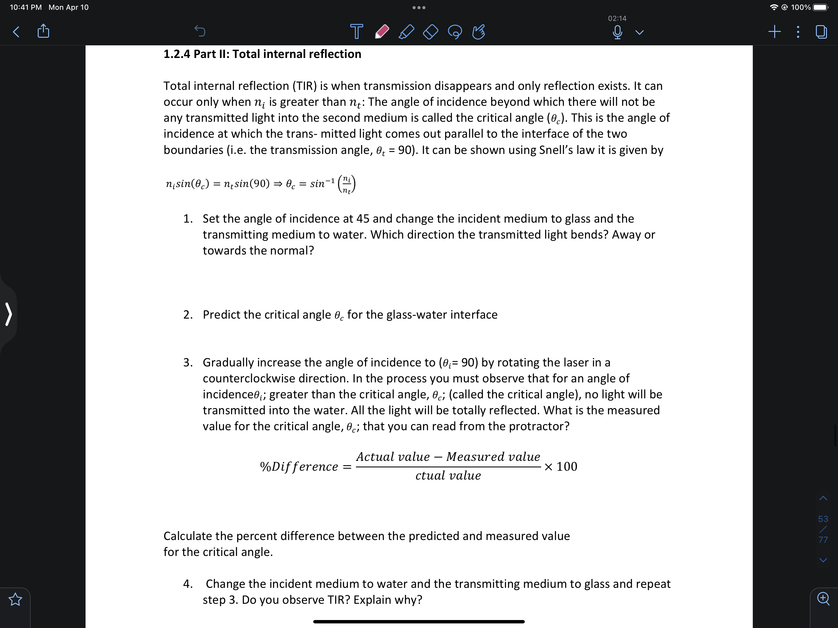 1.2 Virtual labreflection \&refraction 1.2.1