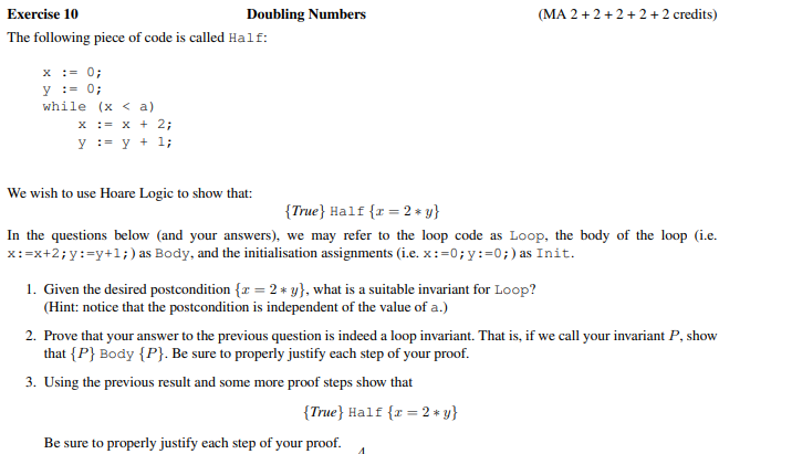(MA 2+2+2+2+2 credits) Exercise 10 Doubling Numbers | Chegg.com