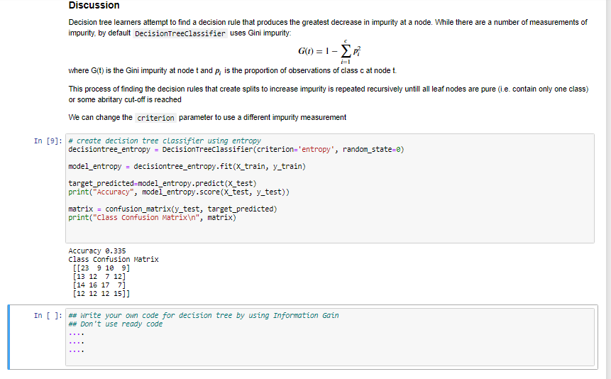 Solved Trees and Forests Training a Decision Tree Classifier | Chegg.com