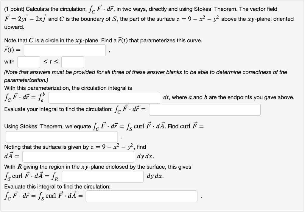 Solved 1 Point Calculate The Circulation ∫cf⋅dr In Two 6490