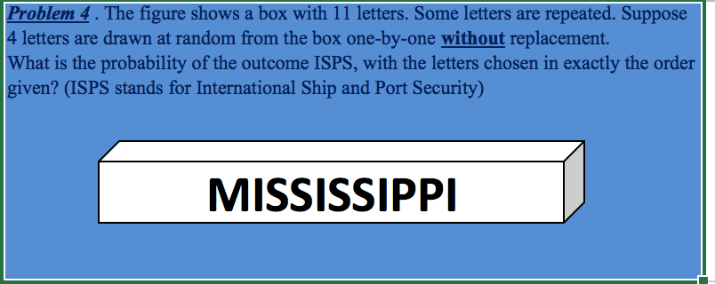 11 Box Problem Solved Problem 4 . The figure shows a box with 11 letters. | Chegg.com