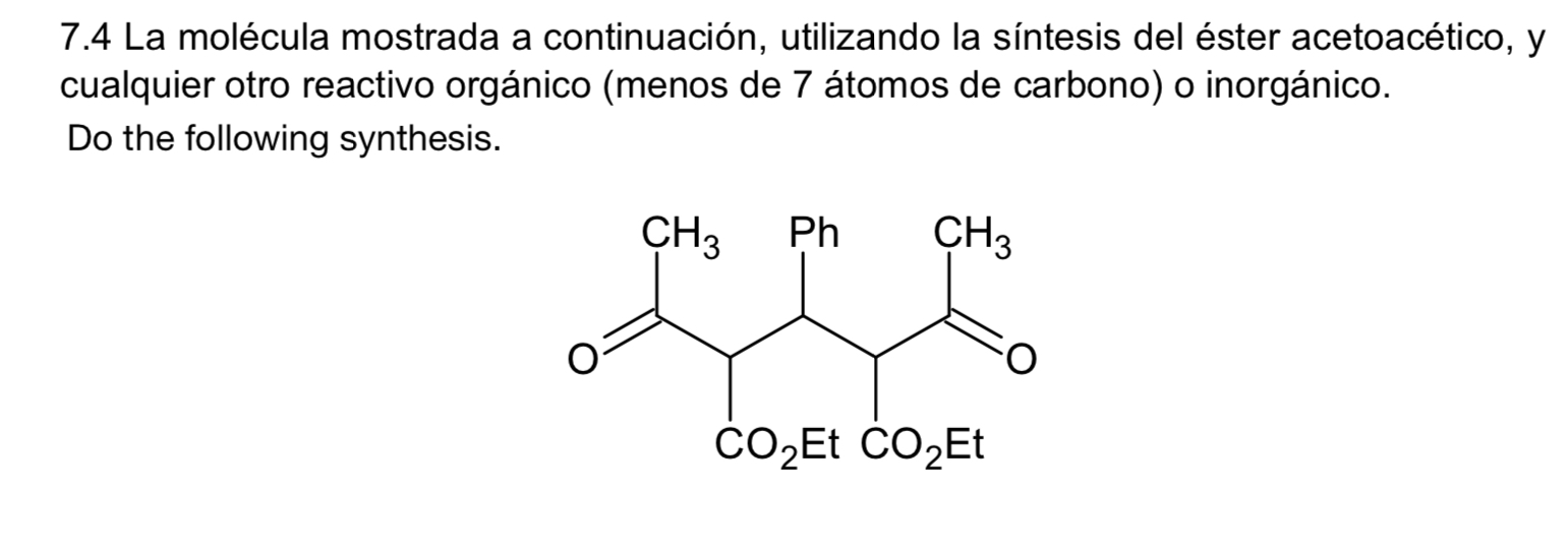 7.4 La molécula mostrada a continuación, utilizando | Chegg.com