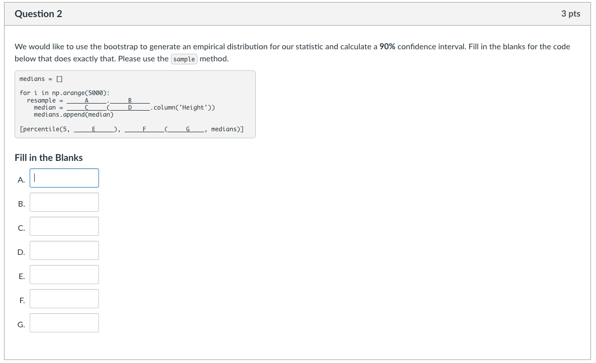 Solved We would like to use the bootstrap to generate an | Chegg.com