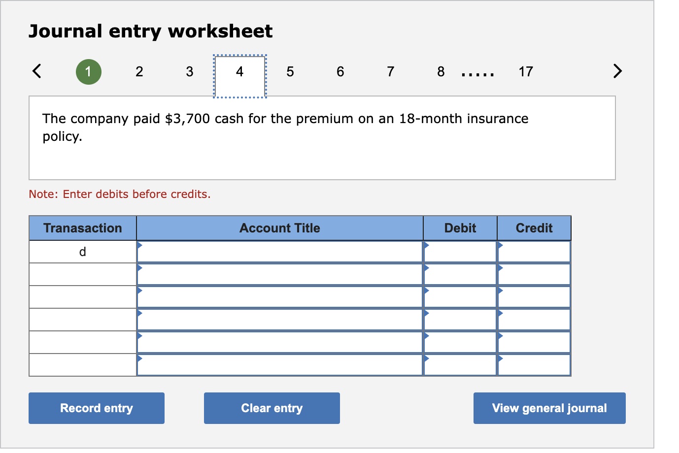 Solved Journal Entry Worksheet The Company Provided Services | Chegg.com