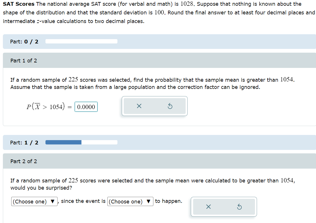 Solved SAT Scores The national average SAT score (for verbal