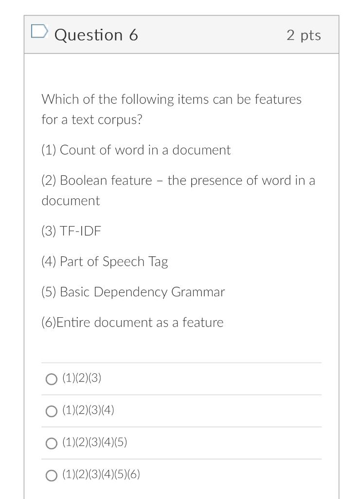 Question 6 2 pts Which of the following items can be | Chegg.com