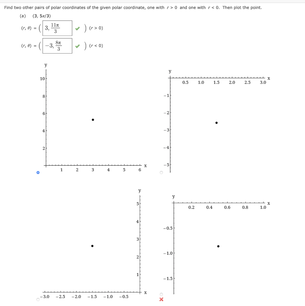 Solved 1a. Find two other pairs of polar coordinates of the | Chegg.com