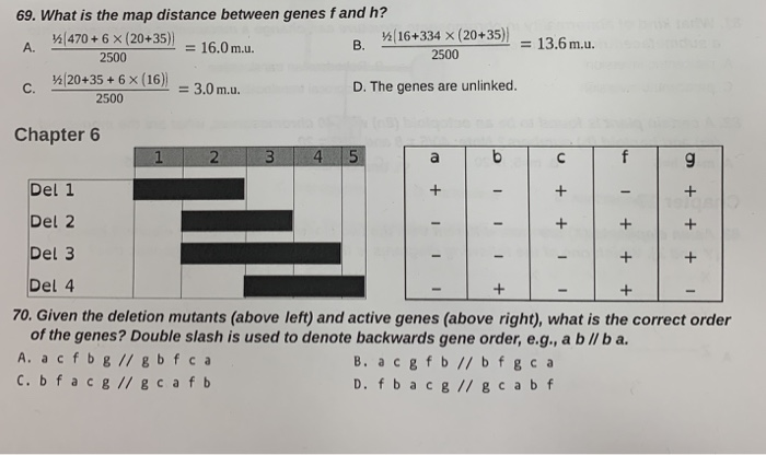 69 What Is The Map Distance Between Genes F And H Chegg Com