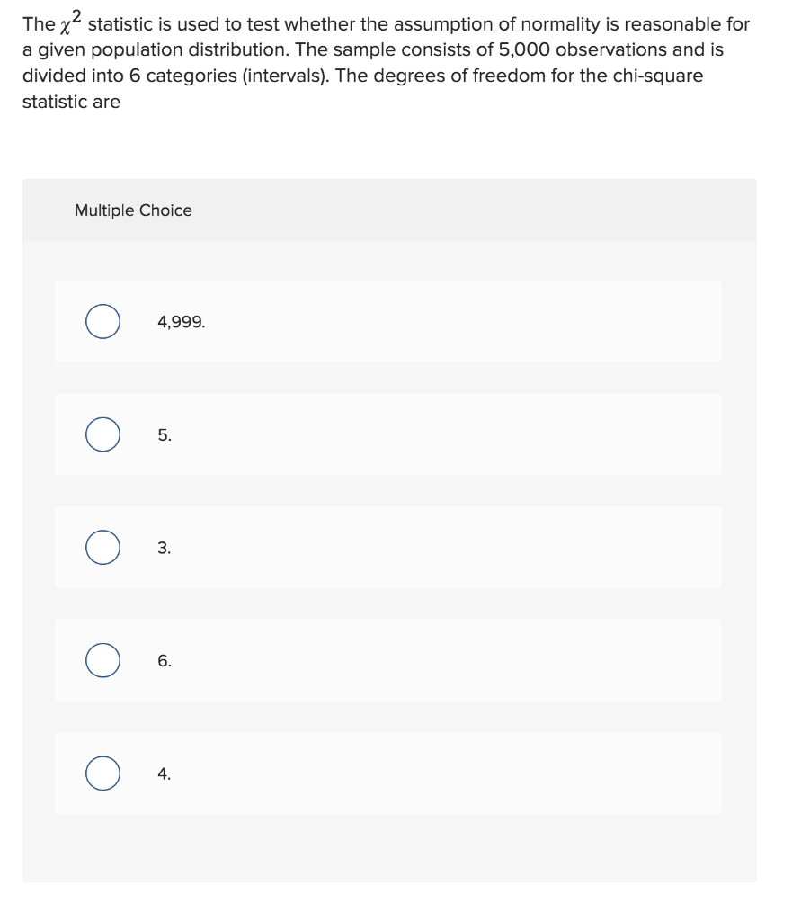 Solved The x2 statistic is used to test whether the | Chegg.com