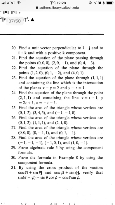 Solved 下午12:28 authors.library.caltech.edu ..il AT&T令 20. | Chegg.com