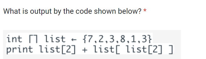 Solved What is output by the code shown below? * int list | Chegg.com