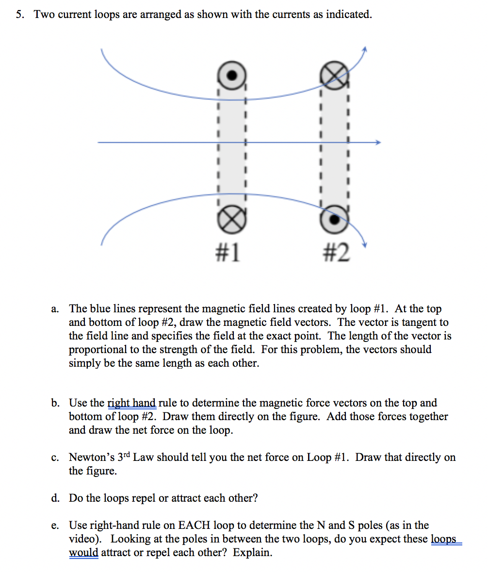 Solved Two current loops are arranged as shown with the | Chegg.com
