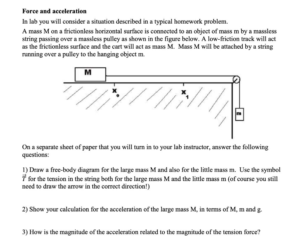 Solved Force And Acceleration In Lab You Will Consider A | Chegg.com