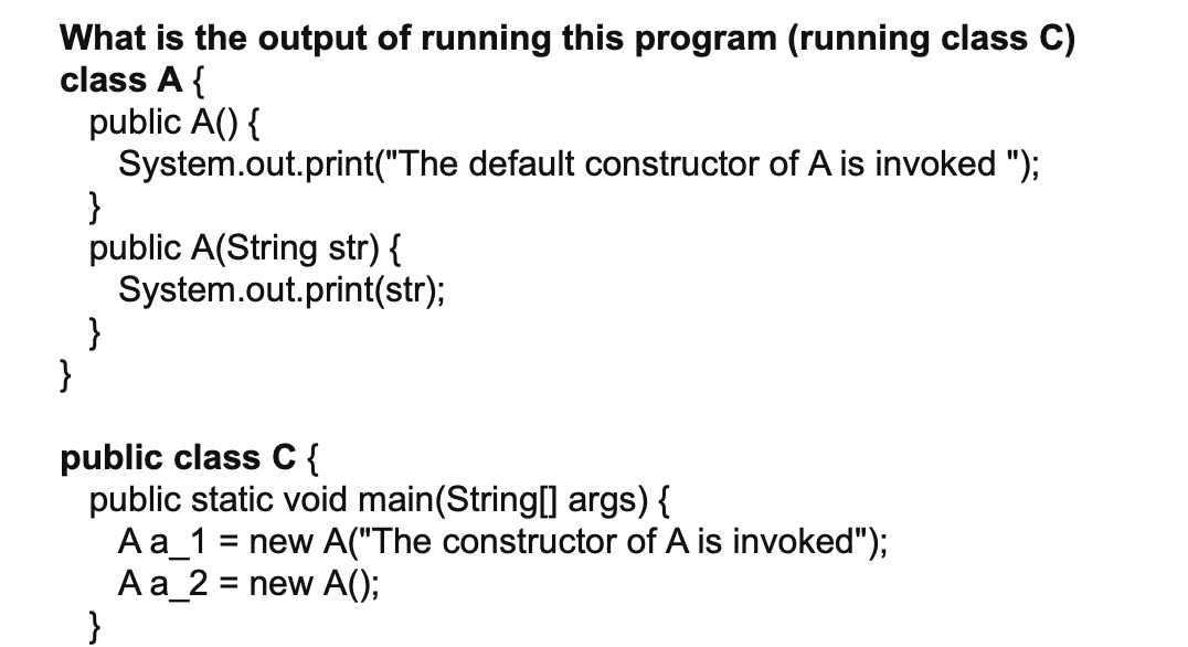 Solved What is the output of running this program (running | Chegg.com