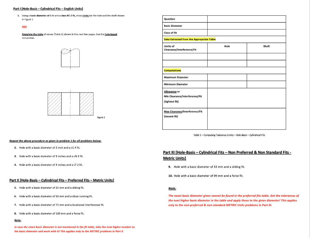 Solved Part 1 (HoleBasis Cylindrical Fits English