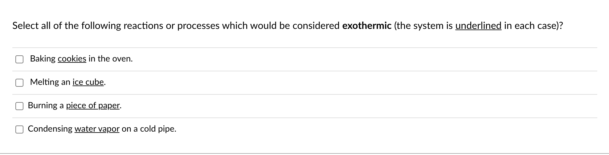 Solved Select All Of The Following Reactions Or Processes Chegg